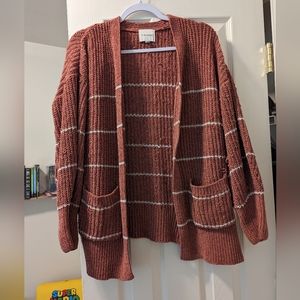 Pink striped cardigan